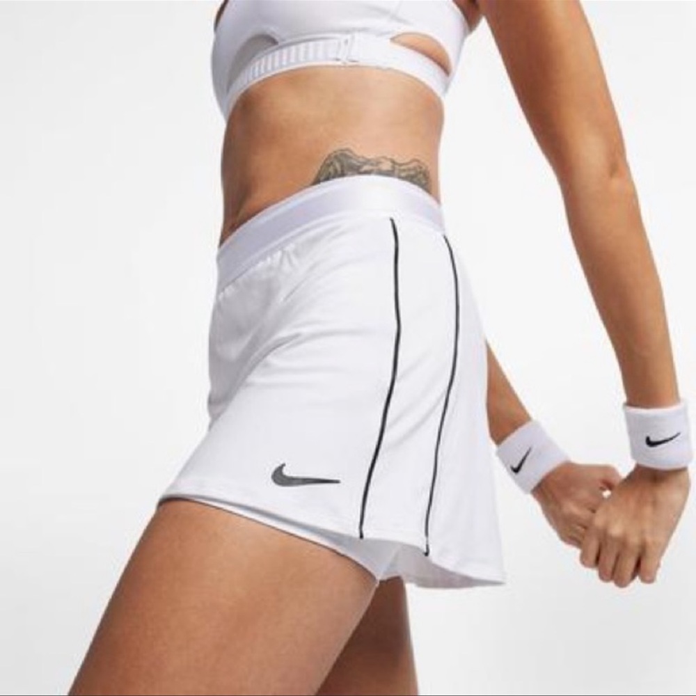 White Nike Court Dri Tennis Skirt